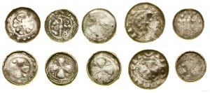 Germany, set of 5 cross denarii, 10th / 11th century.