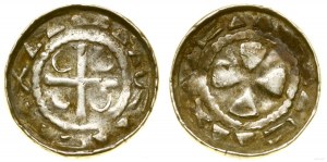 Polsko, denár s křížem, 10./11. století.