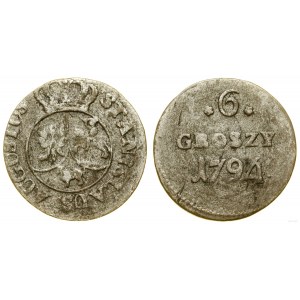 Poľsko, 6 groszy, 1794, Varšava