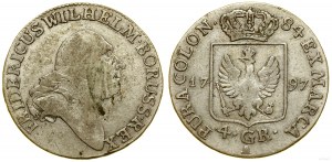 Allemagne, 4 pennies (1/6 thaler), 1797 A, Berlin