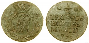 Poland, 1/2 penny, 1796 E, Königsberg