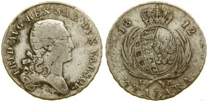 Poland, two-zloty (1/3 thaler), 1812 IB, Warsaw