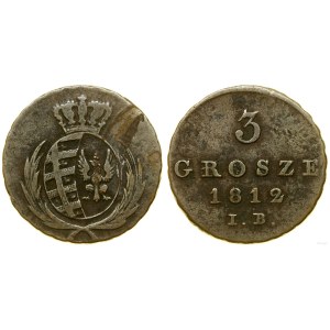 Polonia, 3 grosze, 1812 IB, Varsavia