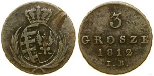 Poľsko, 3 grosze, 1812 IB, Varšava