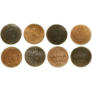 Pologne, set : 4 x 1 penny, 1810, Varsovie