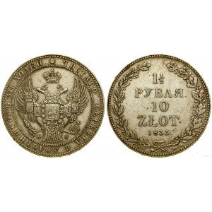 Polsko, 1 1/2 rublu = 10 zlotých, 1833 НГ, Petrohrad