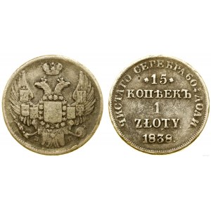 Polska, 15 kopiejek = 1 złoty, 1838 Н-Г, Petersburg