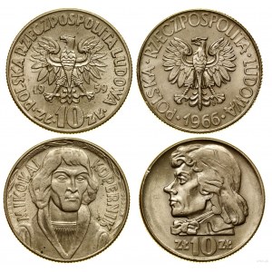 Poland, set: 2 x 10 gold, 1959 and 1966, Warsaw