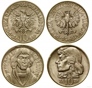 Poland, set: 2 x 10 gold, 1959 and 1966, Warsaw