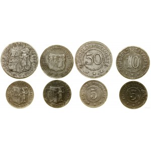 Polska, zestaw: 2 x 5 fenigów, 10 fenigów i 50 fenigów, bez daty