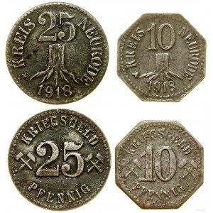 Pologne, set : 10 et 25 fenigs, 1918