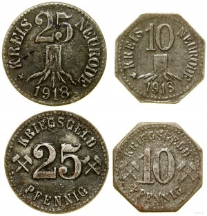 Poland, set: 10 and 25 fenigs, 1918
