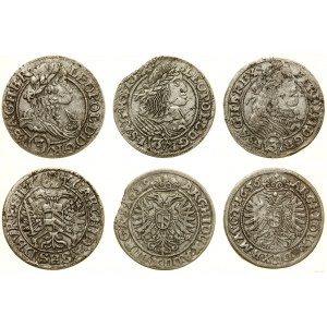 Śląsk, zestaw: 3 x 3 krajcary, 1656-1666, Wrocław