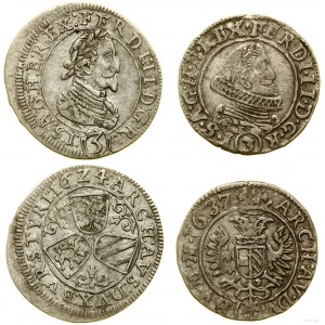 Rakousko, sada: 2 x 3 krajcary, 1624-1637