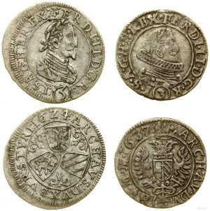 Rakúsko, sada: 2 x 3 krajcary, 1624-1637