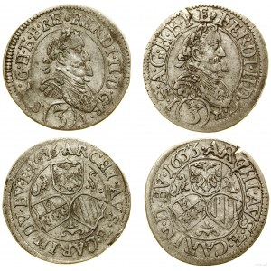 Rakousko, sada: 2 x 3 krajcary, 1633 a 1636, Sankt Veit