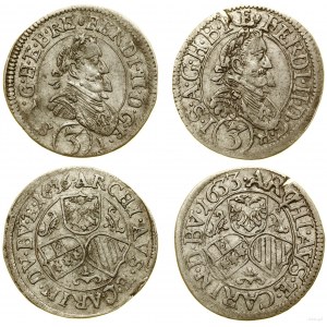 Austria, set: 2 x 3 krajcars, 1633 and 1636, Sankt Veit