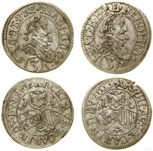 Austria, zestaw: 2 x 3 krajcary, 1633 i 1636, Sankt Veit