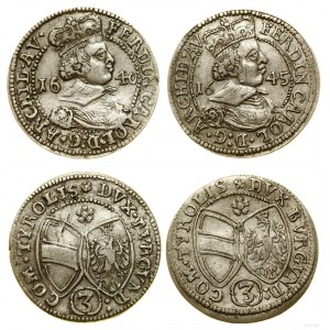 Autriche, ensemble : 2 x 3 krajcars, 1640 et 1645, Hall