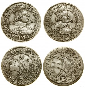 Austria, set: 2 x 3 krajcars, 1640 and 1645, Hall