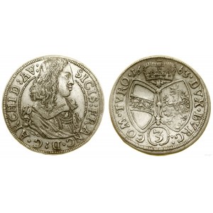 Austria, 3 krajcary, 1663, Hall