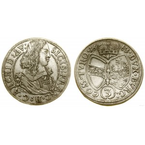 Österreich, 3 krajcars, 1663, Halle