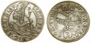 Rakousko, 3 krajcars, 1663, Hall