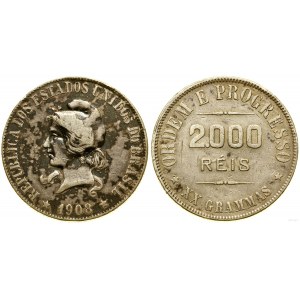 Brazil, 2,000 reales, 1908, Rio de Janeiro