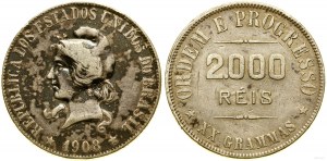 Brazil, 2,000 reales, 1908, Rio de Janeiro