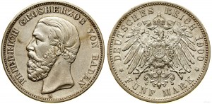 Německo, 5 marek, 1900 G, Karlsruhe