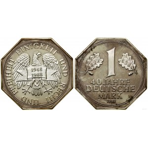 Germania, medaglia coniata in occasione del 40° anniversario del marco tedesco (1948-1988), 1988
