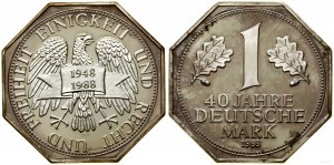 Niemcy, medal wybity z okazji 40-lecia marki niemieckiej (1948-1988), 1988