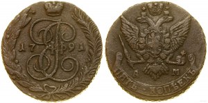 Rusko, 5 kopějek, 1791 EM, Jekatěrinburg
