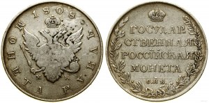 Russia, Rublo, 1808 MK, San Pietroburgo