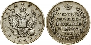Russia, ruble, 1811 СПБ ФГ, St. Petersburg