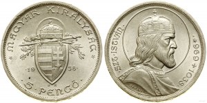 Węgry, 5 pengö, 1938 BP, Budapeszt