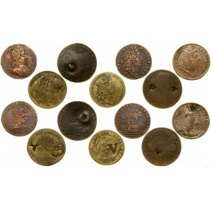 France, set of 7 tokens, 17th century.