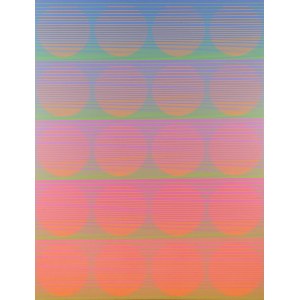 Julian Stanczak (1928 Borownica - 2017 Seven Hills, Ohio), Roztápanie v neskorej farbe, 1972