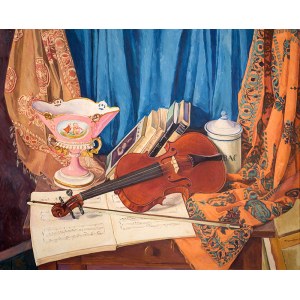 Szymon Mondzain (1888 Chełm - 1979 Paryż)	Martwa natura ze skrzypcami