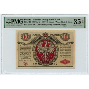 10 marks polonais 1916 - Général - Série A 7588380 PMG 35 EPQ