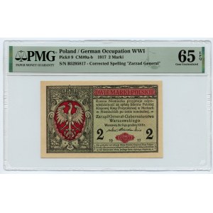 2 polnische Marken 1916 - Allgemeine Serie 5295817 - PMG 65 EPQ