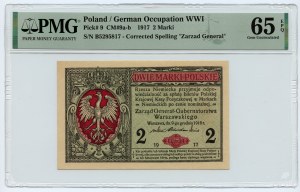 2 marki polskie 1916 - Generał seria 5295817 - PMG 65 EPQ