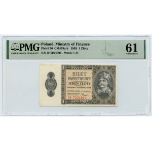 1 zlotý 1938 - Série IH 7024901- PMG 61