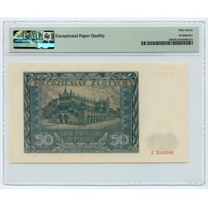 50 złotych 1941 - seria E 3016048 - PMG 67 EPQ - 2ga max nota