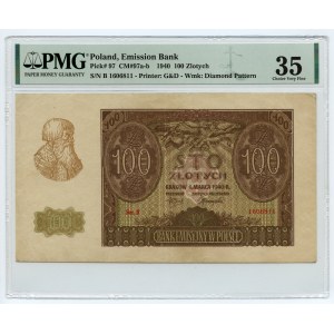100 złotych 1940 - seria B 1606811 - ORYGINALNY - PMG 35