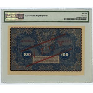 100 marks 1919 - IH Series A 663878 - Fake overprint MODEL - PMG 65 EPQ.