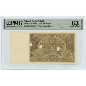 10 Zloty 1929 - DE Serie. 9940933 - PMG 63 - ursprünglich entwertet