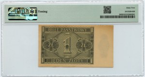 1 złoty 1938 - seria IB 3643707 - PMG 62