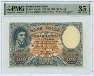 100 zloty 1919 - S.A. série. 8153211 - PMG 35