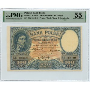 100 zlotých 1919 - Séria S.B. 2084246 - PMG 55